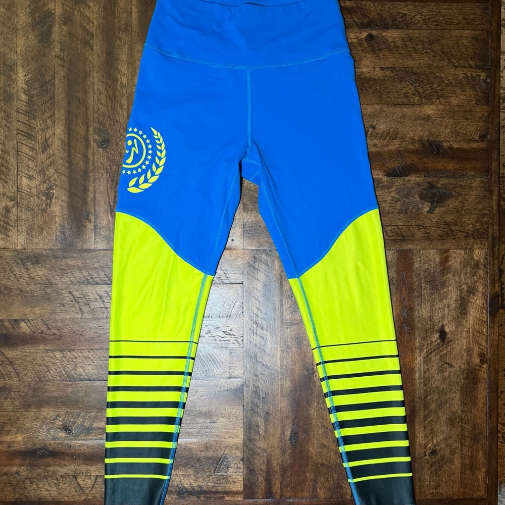 Zumba Fitness Blue and Yellow Leggings
